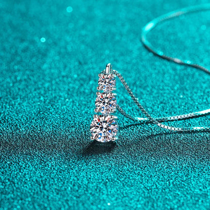 Moissanite 925 Sterling Silver Jewelry Set - Ring Earring Pendant Gift